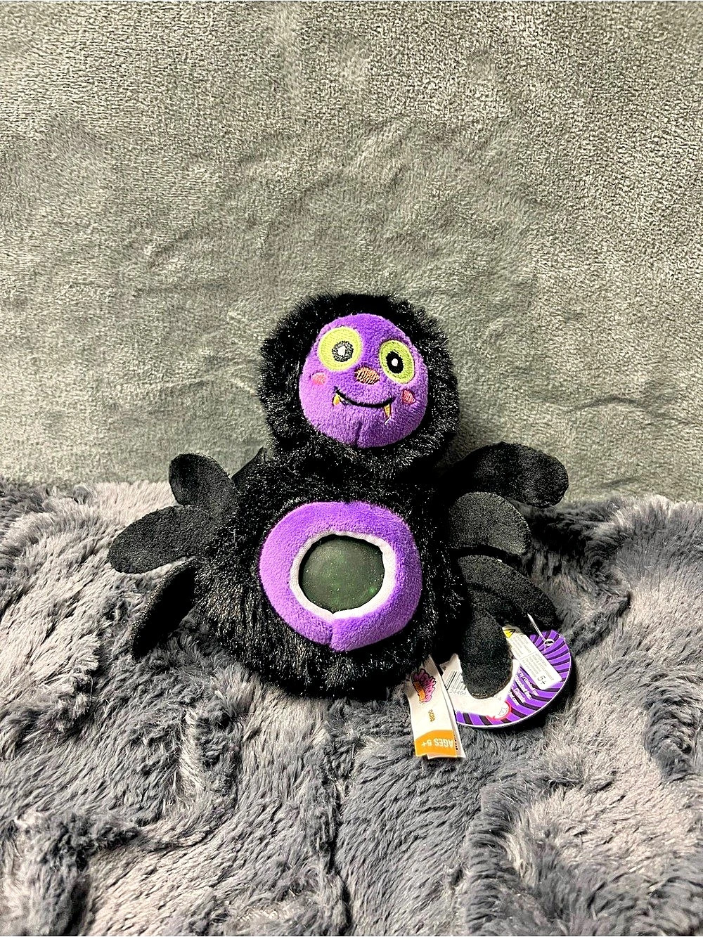 Jellyroos Halloween Ocho Spider Squishy Plush Black Purple 14cm